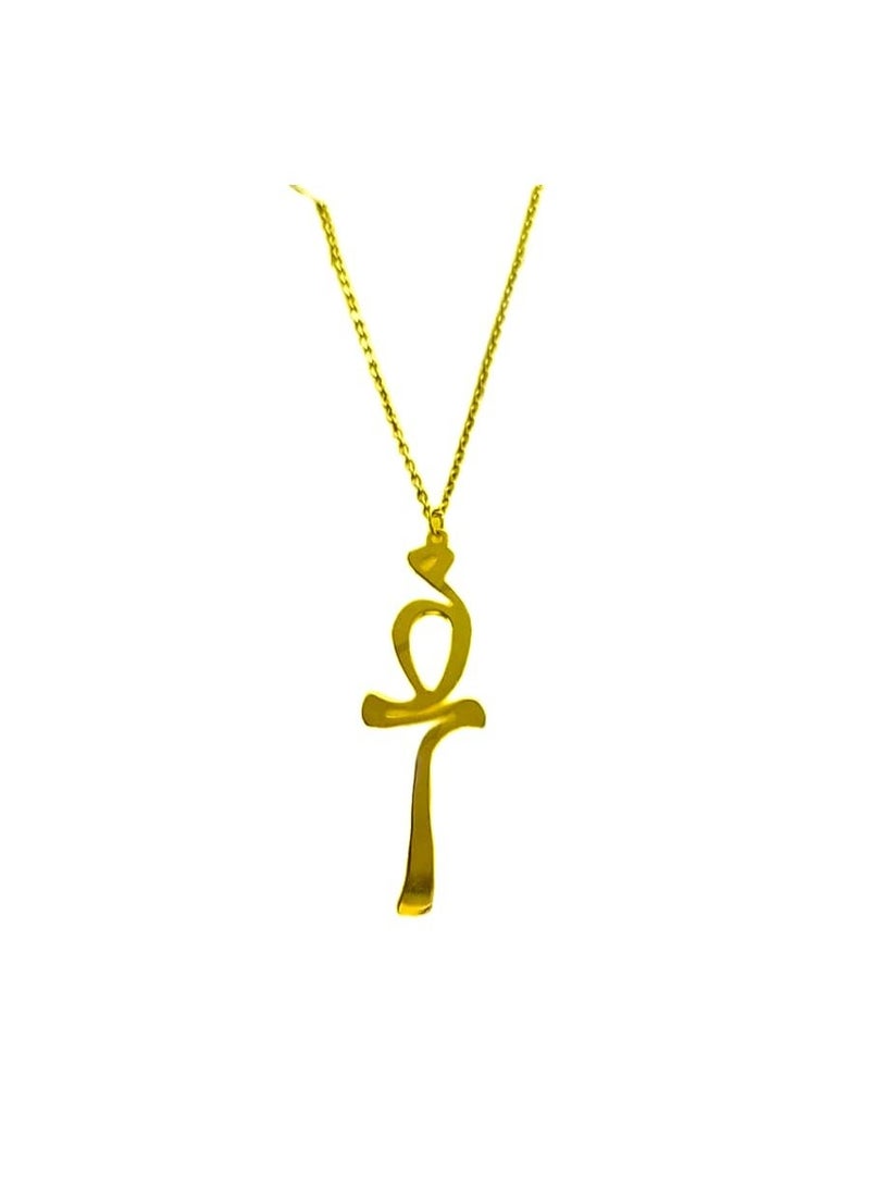Julia Store 18K Gold Plated Stainless Steel Ancient Egypt Life Key Jewelry 18K Gold Plated Ankh Key Pharaoh Pendant Pharaoh Pendants with Chain 50cm Gift Women Men Best Seller - Image 1